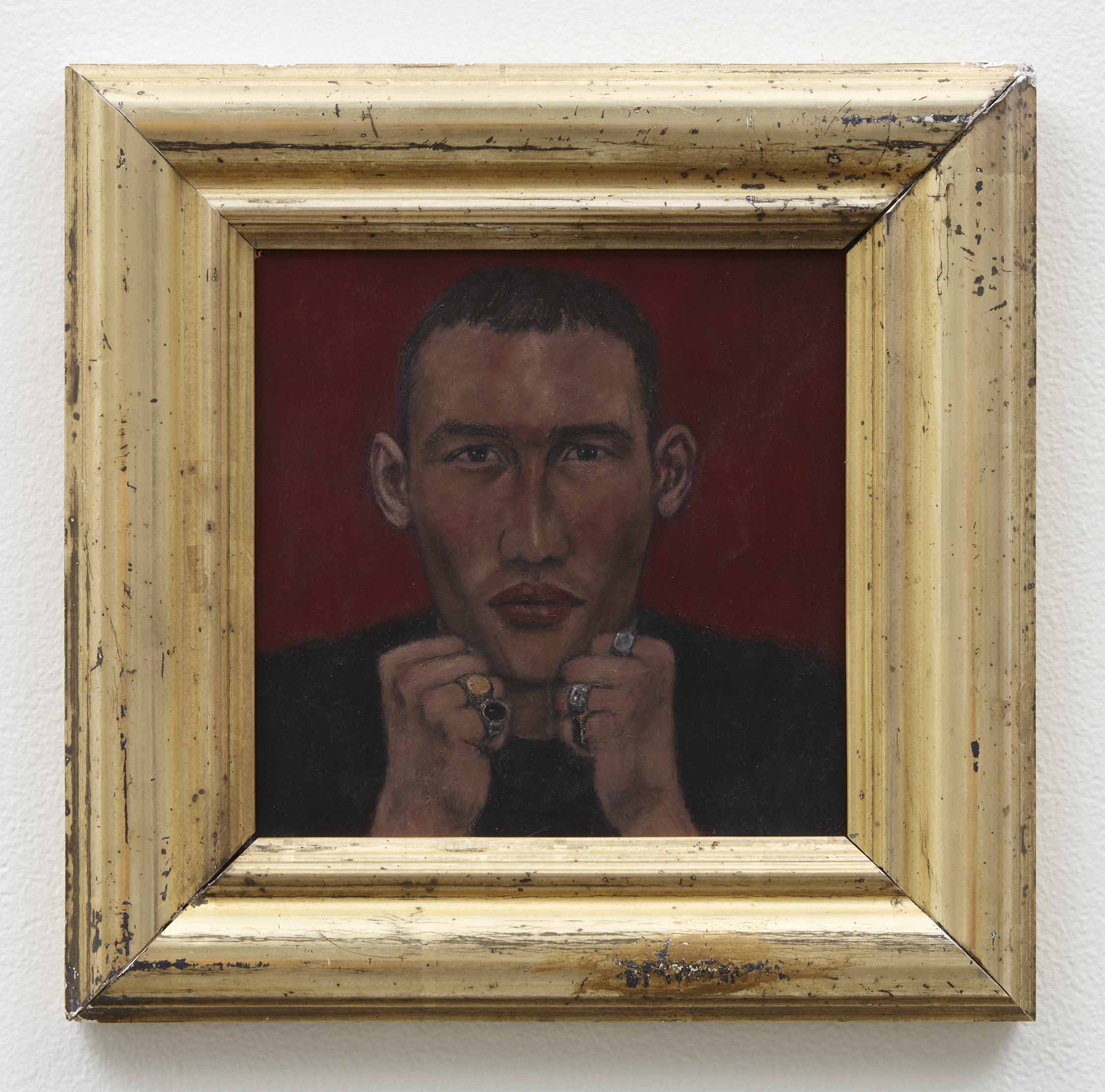 Max Jahn, <i>Le Boxeur</i>, 2025. Oil on copper in artist's frame, 12 5/8 x 12 5/8 x 1 1/8 in (32 x 32 x 3 cm)